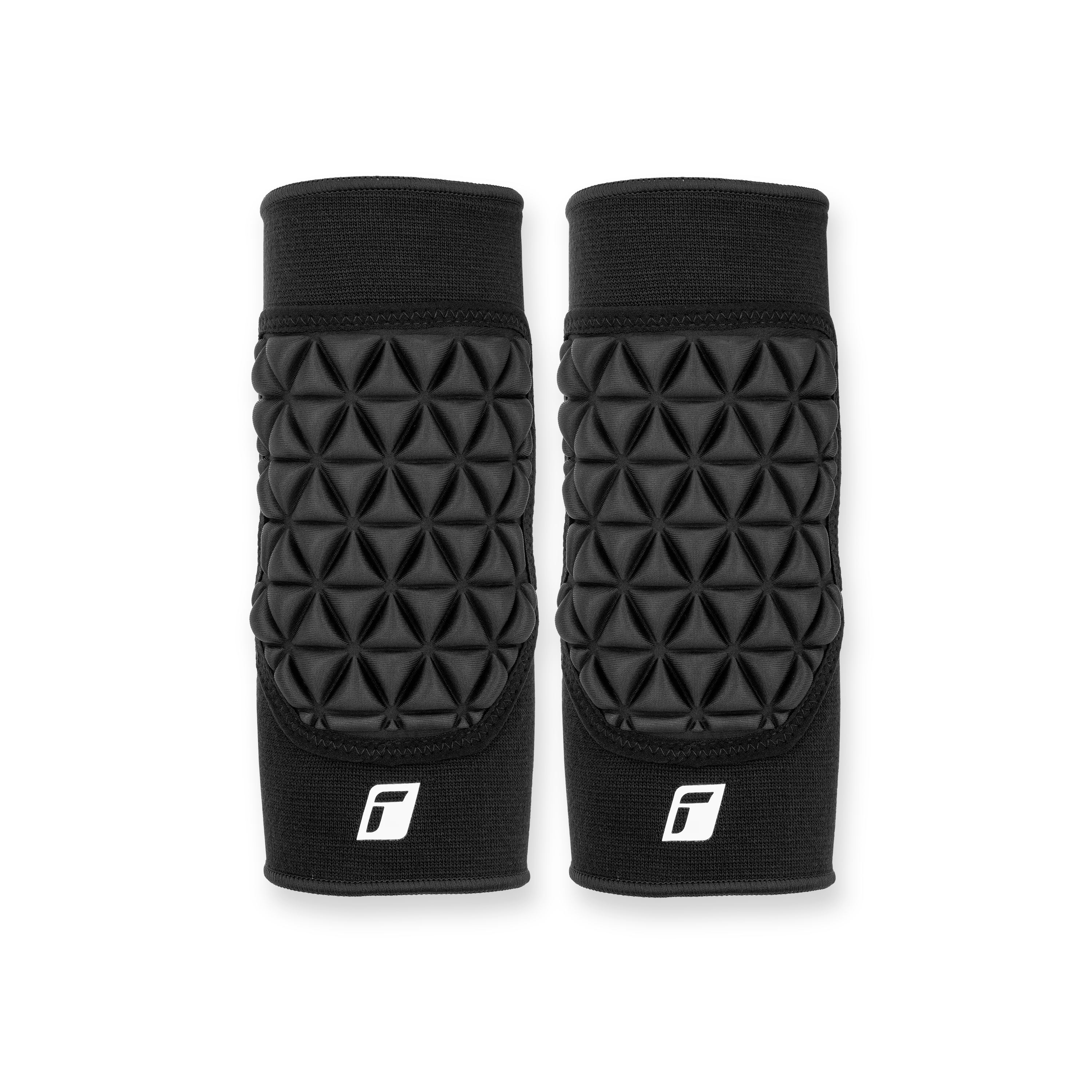 Protège-coudes noirs avec un design rembourré et texturé pour plus de protection et de confort.